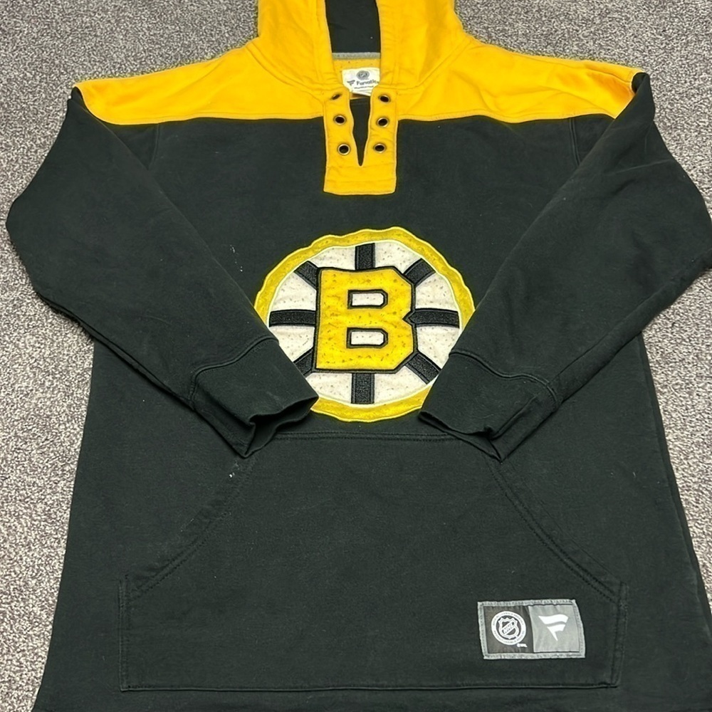 Boston Bruins Hoodie Men's S NHL Lace Up Sweater Jersey Fanatics S